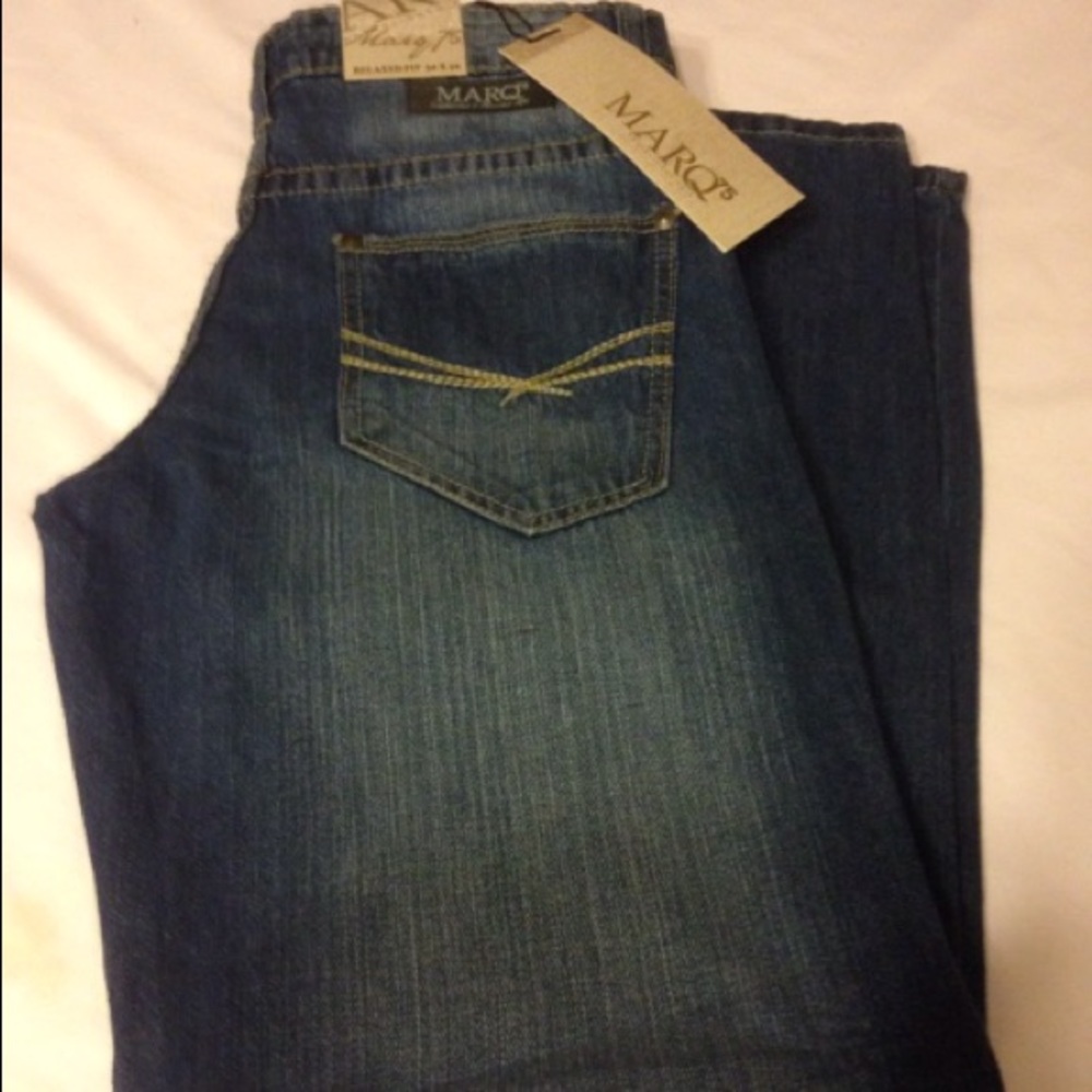 Marq75 Relaxed Fit Dark Wash Jeans, 36X30